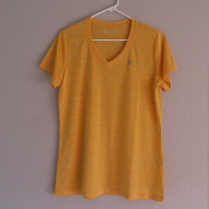 NEW Under Amour Tech™ Twist Women Loose Tshirt Size M Orange V-Neck Short Sleeve